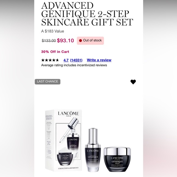 Lancôme Overnight Strengthen & Repair Skincare Duo Gift Set - Picture 14 of 15